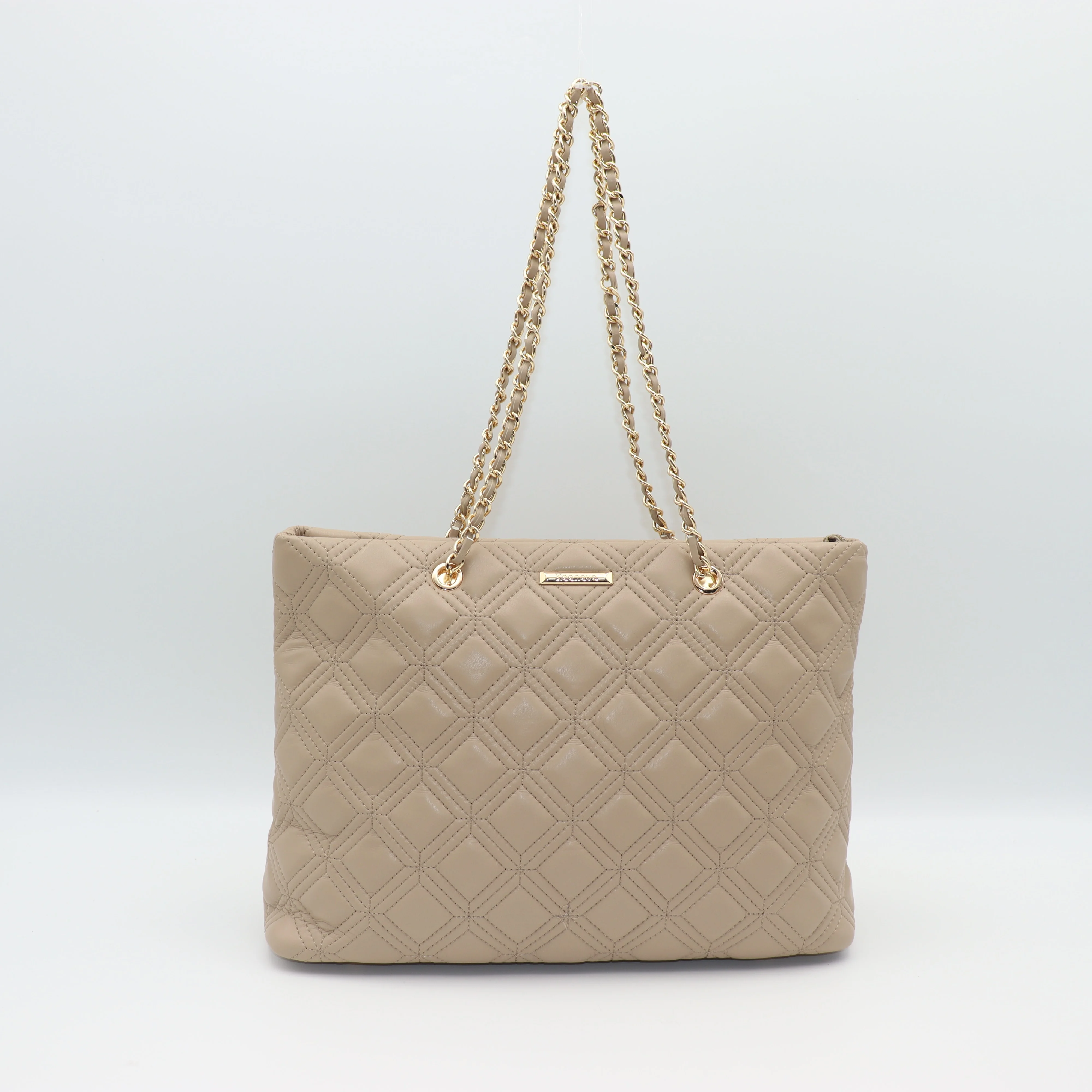 Bolso de mano acolchado con cadena de PU